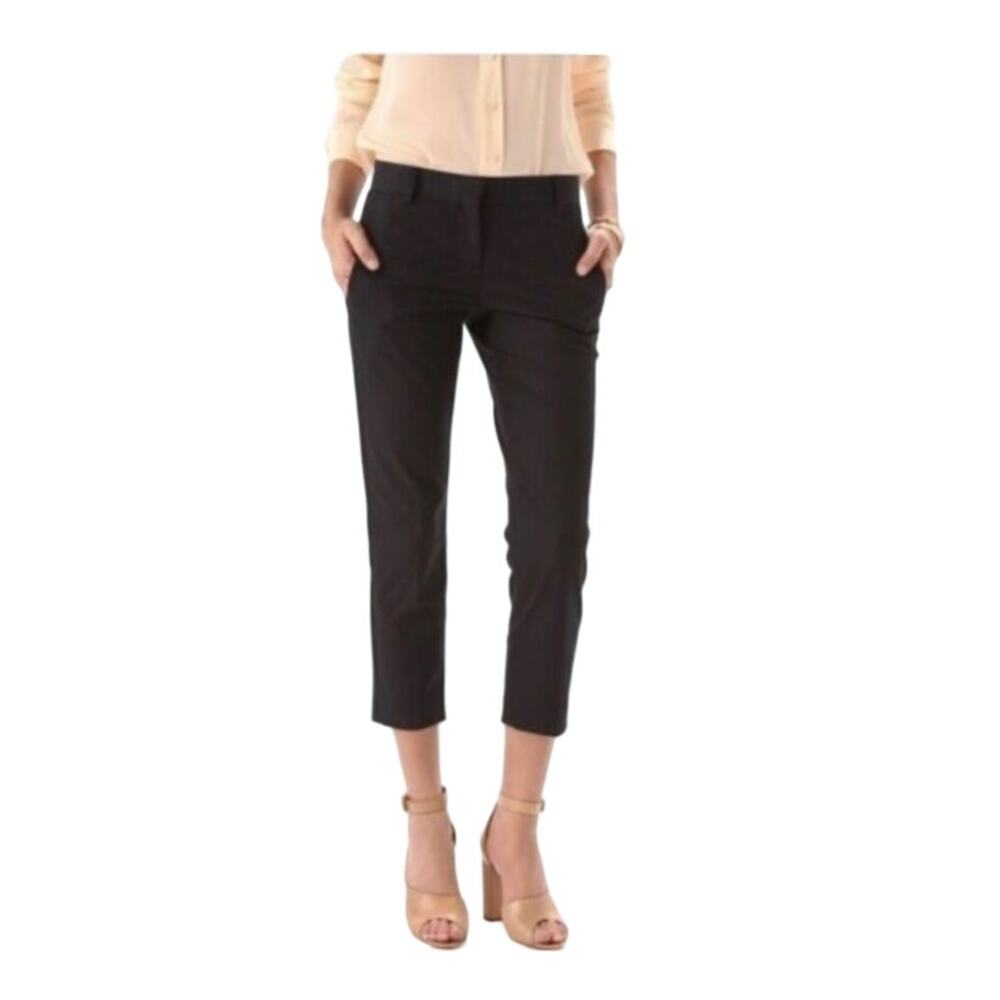 Women's Black Cropped Slim Pants - Classic Workwear